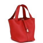 Hermès Picotin Lock 18 Vermillion Clemence Palladium Hardware - Image 2