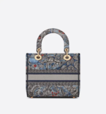 MEDIUM LADY D-LITE BAG Denim Multicolor Dior Jardin Magique Embroidery - Image 2