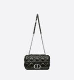 LARGE DIOR CARO BAG Black Quilted Macrocannage Calfskin - Image 3