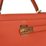 Hermès Kelly Retourne 28 Orange Togo Gold Hardware - Image 7