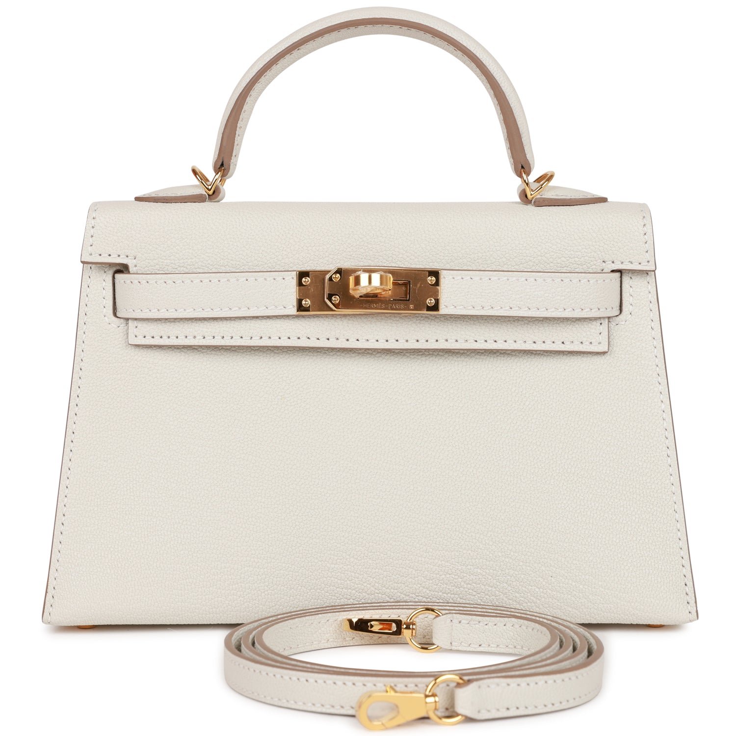 6BDAF492-924F-6666-FAF1-A757E8990C2F Hermès Kelly Sellier 20 Mushroom Chèvre Gold Hardware - Image 1