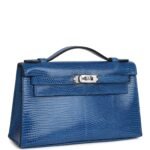 Hermès Kelly Pochette Bleu Saphir Lizard Palladium Hardware  (HANDMADE) - Image 2