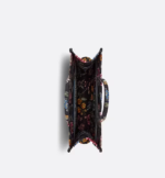 LARGE DIOR BOOK TOTE Black Multicolor Dior Petites Fleurs Embroidery (42 x 35 x 18.5 cm) - Image 3