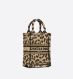 MINI DIOR BOOK TOTE PHONE BAG Beige Multicolor Mizza Embroidery (13 x 18 x 5 cm)