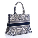 CHRISTIAN DIOR Canvas Embroidered Medium Dioriviera Toile De Jouy Book Tote Blue - Image 2