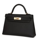 Hermès Kelly Sellier 20 Black Epsom Gold Hardware - Image 6