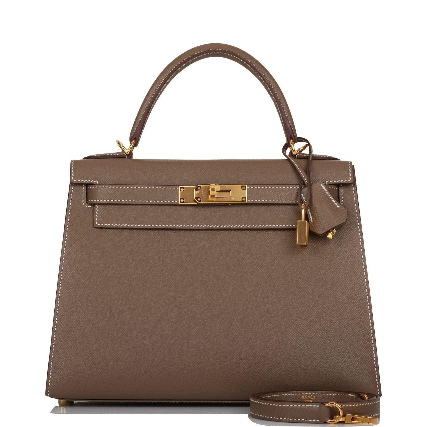 7940C856-48E2-C688-A6C5-8B1DCB3D18F6 Hermès Kelly Sellier 28 Etoupe Epsom Gold Hardware - Image 1