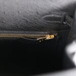 Hermès Kelly Sellier 25 Black Ostrich Gold Hardware（HANDMADE） - Image 9