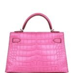 Hermès Kelly Sellier 20 Rose Shocking Matte Alligator Palladium Hardware (HANDMADE) - Image 4