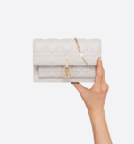 LADY DIOR CHAIN POUCH Latte Cannage Lambskin - Image 5