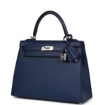 Hermès Kelly Sellier 25 Bleu Saphir Epsom Palladium Hardware - Image 5