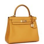 Hermès Kelly Retourne 25 Jaune Ambre Swift Gold Hardware - Image 2