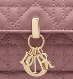 LADY DIOR CHAIN POUCH Peony Pink Cannage Lambskin - Image 5