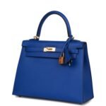 Hermès Kelly Sellier 25 Bleu Royal Epsom Gold Hardware - Image 6