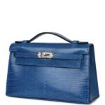 Hermès Kelly Pochette Bleu Saphir Lizard Palladium Hardware  (HANDMADE) - Image 5
