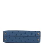 Hermès Kelly Sellier 20 Bleu Iris Ostrich Gold Hardware (HANDMADE) - Image 6