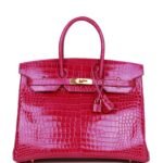 Hermès Birkin 35 Rose Scheherazade Shiny Niloticus Crocodile Gold Hardware (HANDMADE)