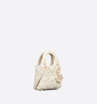 MICRO LADY DIOR BAG Latte Cannage Calfskin with Diamond Motif