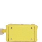 Hermès Mini Lindy Jaune Citron Ostrich Palladium Hardware - Image 6