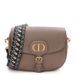 CHRISTIAN DIOR Grained Calfskin Large Bobby Flap Warm Taupe