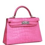Hermès Kelly Sellier 20 Rose Shocking Matte Alligator Palladium Hardware (HANDMADE) - Image 2