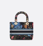 MEDIUM LADY D-LITE BAG Black Multicolor Dior Birds Embroidery - Image 2