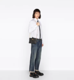 DIOR CARO ZIPPED POUCH WITH CHAIN Black Supple Cannage Calfskin - Image 5