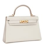 Hermès Kelly Sellier 20 Mushroom Chèvre Gold Hardware - Image 2
