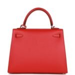 Hermès Kelly Sellier 25 Rouge de Coeur Verso Epsom Palladium Hardware - Image 4