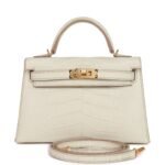 Hermès Kelly Sellier 20cm Beton Matte Alligator Gold Hardware (HANDMADE)