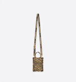 MINI DIOR BOOK TOTE PHONE BAG Beige Multicolor Mizza Embroidery (13 x 18 x 5 cm) - Image 3