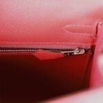 Hermès Kelly Sellier 25 Rouge de Coeur Verso Epsom Palladium Hardware - Image 9