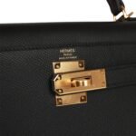 Hermès Kelly Sellier 28 Black Epsom Gold Hardware - Image 7