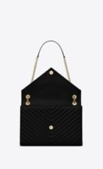 Saint Laurent Envelope Large Bag In Quilted Grain De Poudre Embo - Image 4