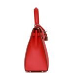 Hermès Kelly Sellier 25 Rouge de Coeur Verso Epsom Palladium Hardware - Image 3