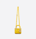 MICRO LADY DIOR BAG Yellow Cannage Lambskin - Image 4