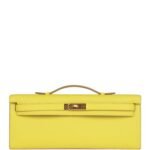 Hermès Kelly Cut Lime Swift Gold Hardware