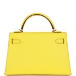 Hermès Kelly Sellier 20 Jaune Citron Chèvre Palladium Hardware - Image 4