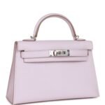 Hermès Kelly Sellier 20 Mauve Pale Epsom Palladium Hardware - Image 2