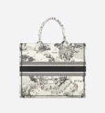 LARGE DIOR BOOK TOTE Latte Toile de Jouy Zodiac Embroidery (42 x 35 x 18.5 cm) - Image 2