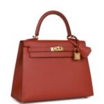 Hermès Kelly Sellier 25 Rouge Venetian Epsom Gold Hardware - Image 2