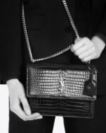 Saint Laurent Sunset Medium In Crocodile Embossed Shiny Leather - Image 2