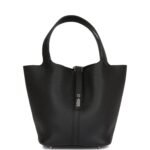 Hermès Black Clemence Picotin Lock 22cm Palladium Hardware