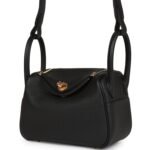 Hermès Mini Lindy Black Clemence Gold Hardware - Image 5