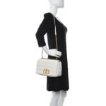 CHRISTIAN DIOR Lambskin Cannage Large Caro Bag Ivory - Image 5