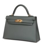 Hermès Kelly Sellier 20 Vert Amande Epsom Gold Hardware - Image 5