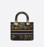 MEDIUM LADY D-LITE BAG Black Multicolor Dior Jardin d'Hiver Embroidered Cotton with Velvet and Metallic Thread - Image 2