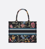 MEDIUM DIOR BOOK TOTE Black Multicolor Dior Petites Fleurs Embroidery (36 x 27.5 x 16.5 cm) - Image 4