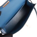 Hermès Kelly Sellier 20 Bleu Iris Ostrich Gold Hardware (HANDMADE) - Image 8