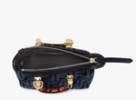 Fendi By The Way Mini Boston Bag in Blue Tapestry Fabric - Image 5